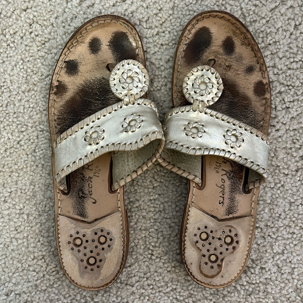Jack Rogers Women Sandals Metallic size 9.5